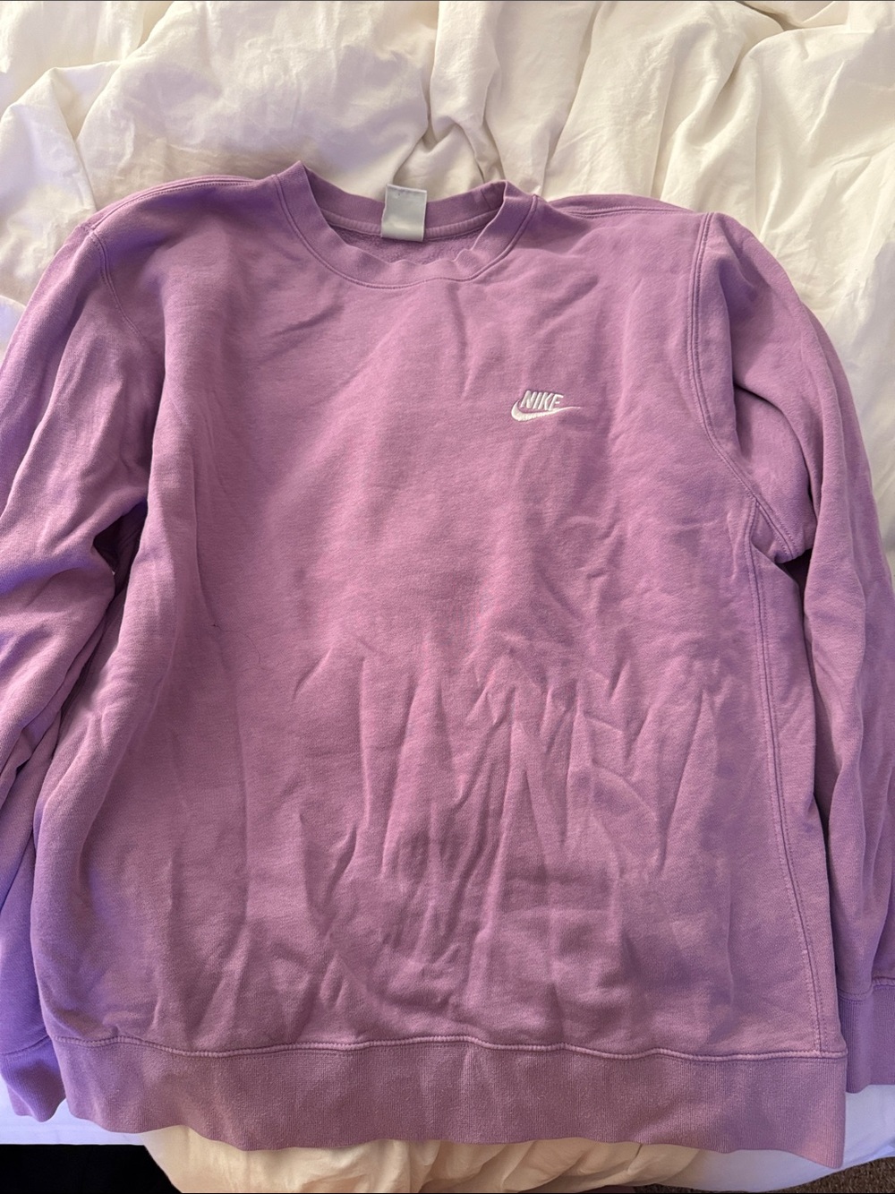 Nike Purple Crewneck Sweatshirt with White Swoosh